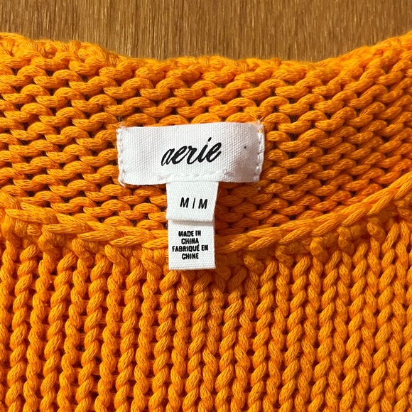 Aerie Vibrant Orange Crew Neck Sweater New W/O tags - Picture 2 of 2